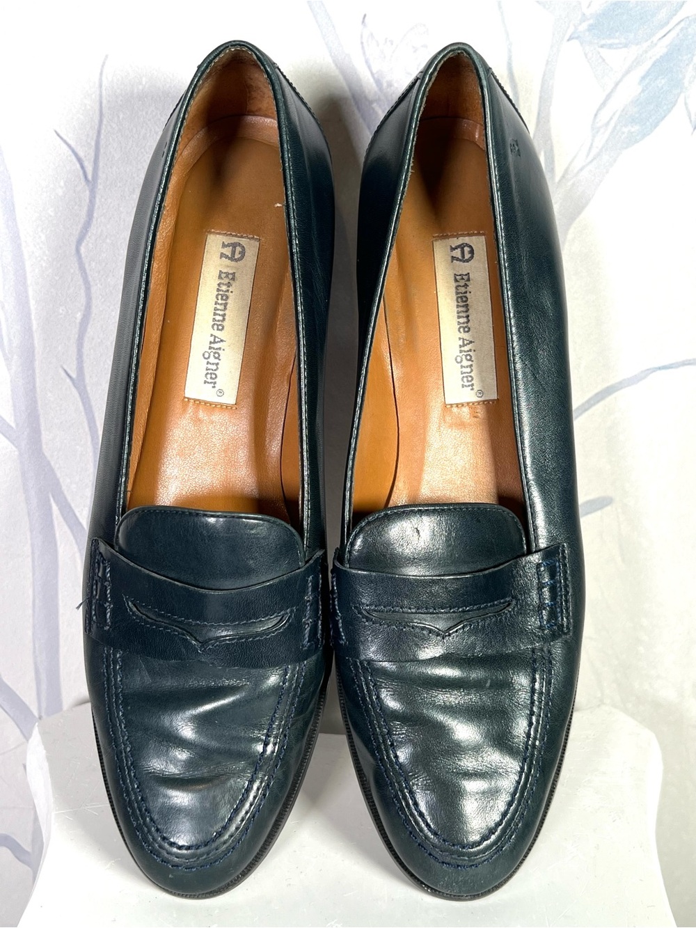 Etienne Aigner Black Leather Loafers 9N